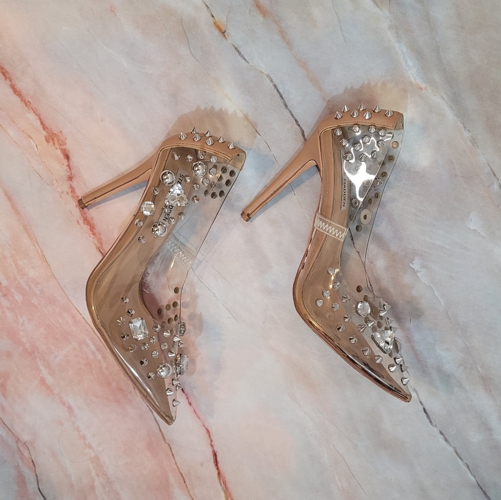Steve Madden Clear Pointed Toe Heels Size 7.5m - image 2